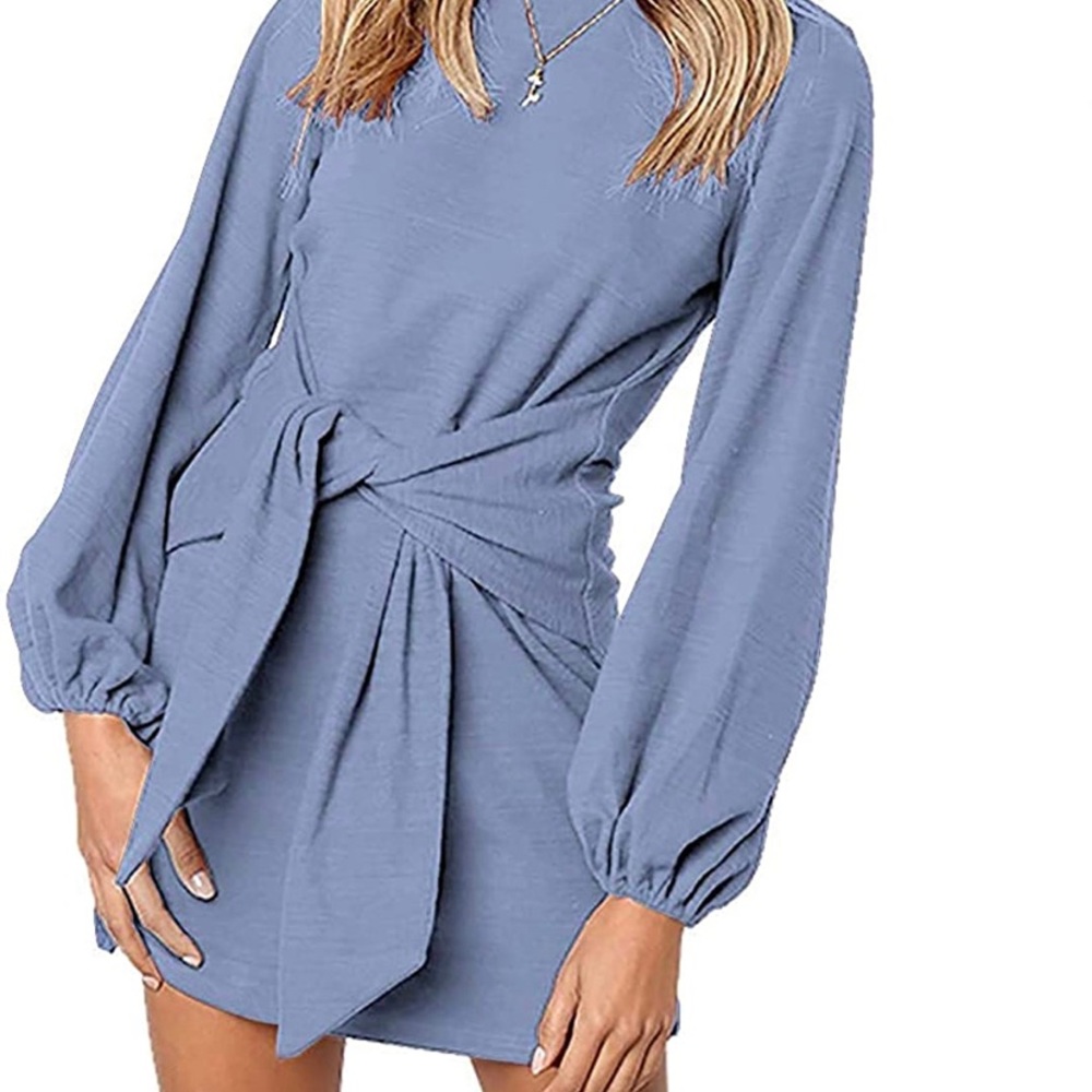 NWOT long sleeve blue dress